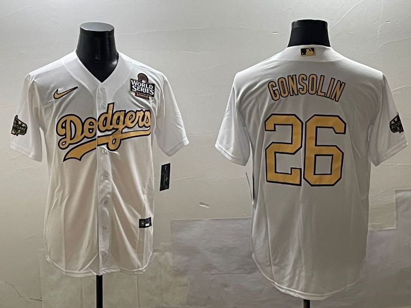 Men Los Angeles Dodgers #26 Gonsolin White All star Game 2025 Nike MLB Jersey style 9